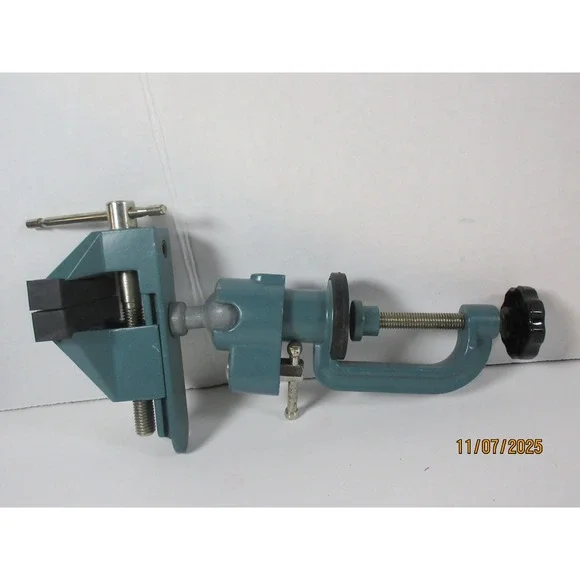 Vintage Metal Bench Vise Swivel Base Woodworking Craft Hobby Tool Clamp - Picture 4 of 5